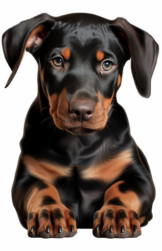 Doberman puppy on transparent background png download