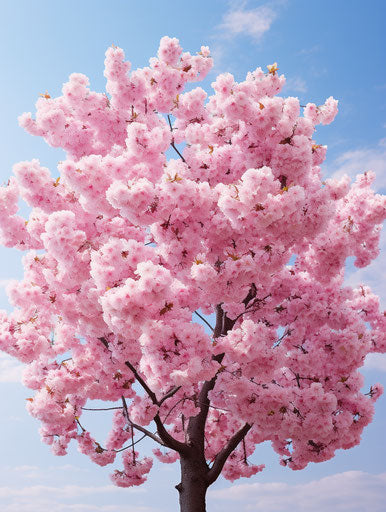 Cherry blossom tree in spring against a blue sky