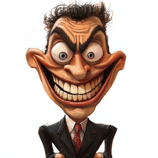 Humorous caricature of a gentleman with human characteristics