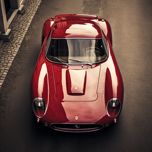Top view of a classic Ferrari GT