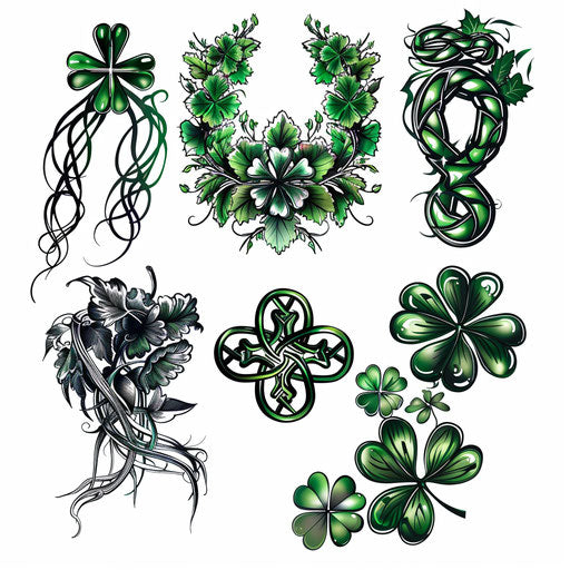 Small tattoo designs: shamrocks, Celtic knots, horseshoes