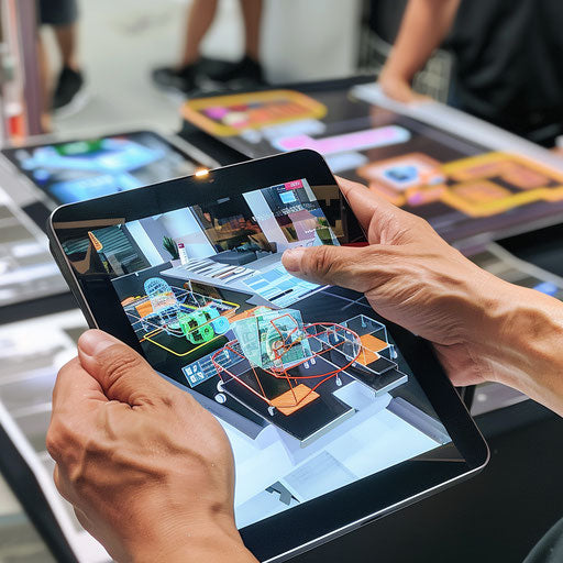 Business images with a high-tech touch showcasing augmented reality in product development