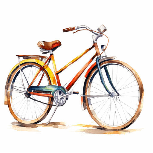 Bike illustration in the style of oil painting