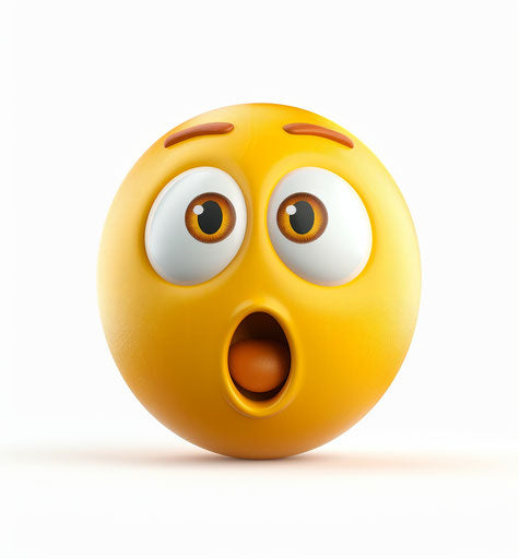 Emoji of shock on white background