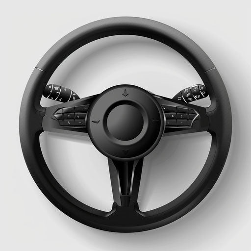 Realistic steering wheel clipart with random flat background