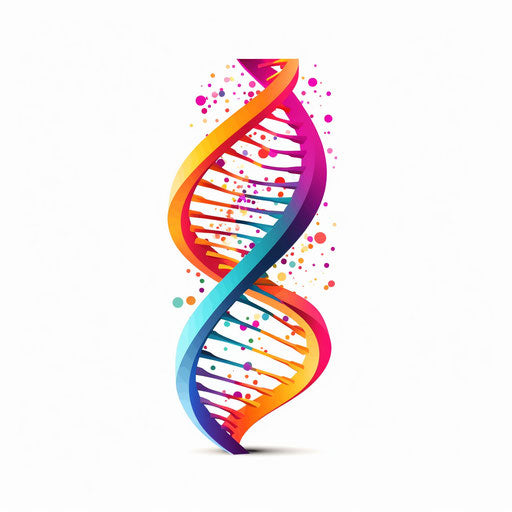 DNA illustration in Minimalist style on white background