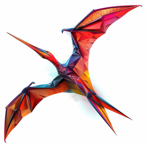 Realistic pterodactyl clipart on flat white background