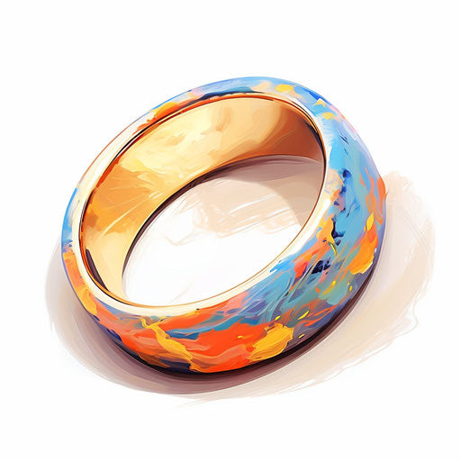 Ring clipart in the style of Impressionistic Art, on a white background