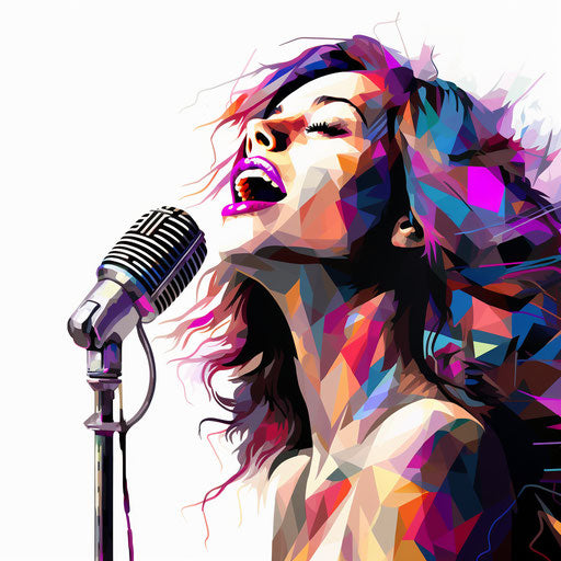 Voice illustration in the style of Chiaroscuro Art on white background