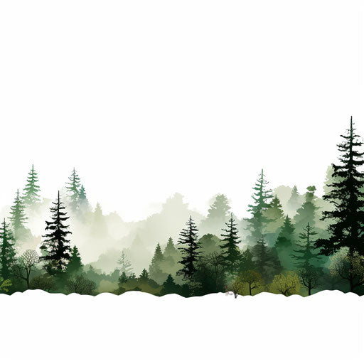 Forest background in Minimalist style on white