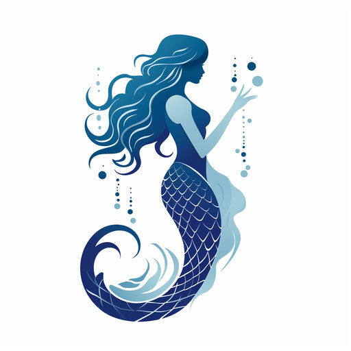 Mermaid clipart in Minimalist style, on white background