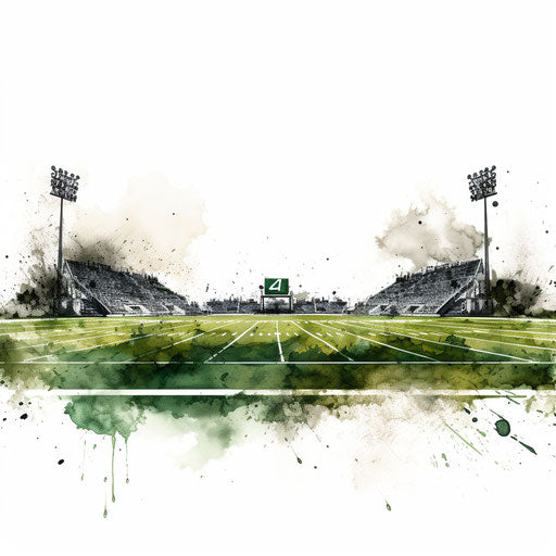 Football field clipart in the style of Chiaroscuro Art