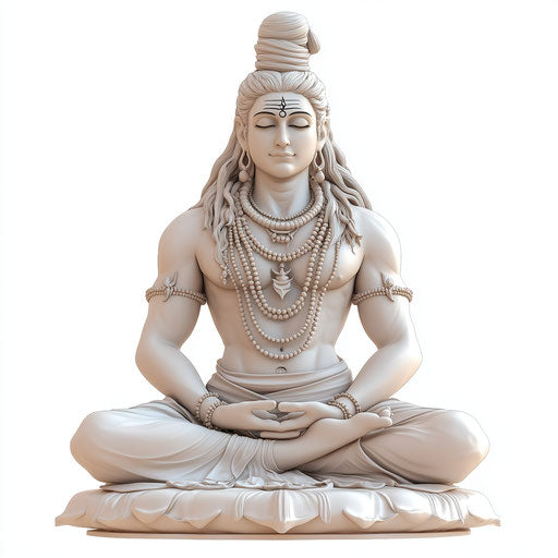 3D shiva with flat white background, isolated clipart