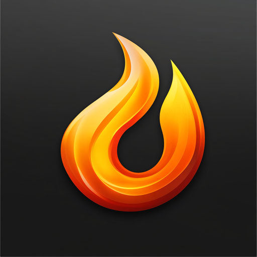 Realistic fire icon, high resolution, isolated