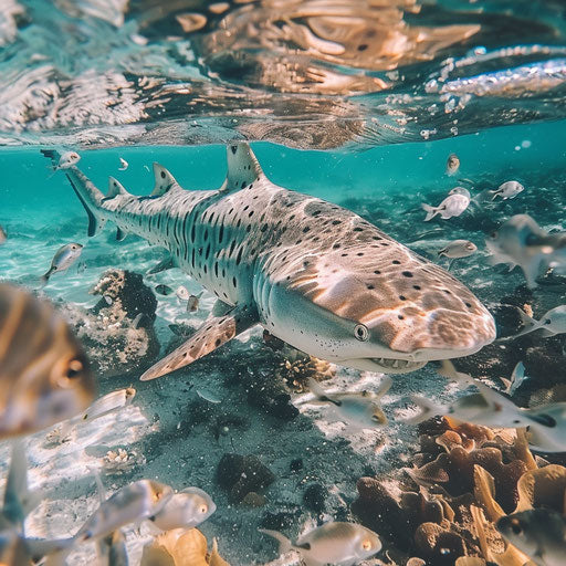 A zebra shark during an underwater feeding frenzy
