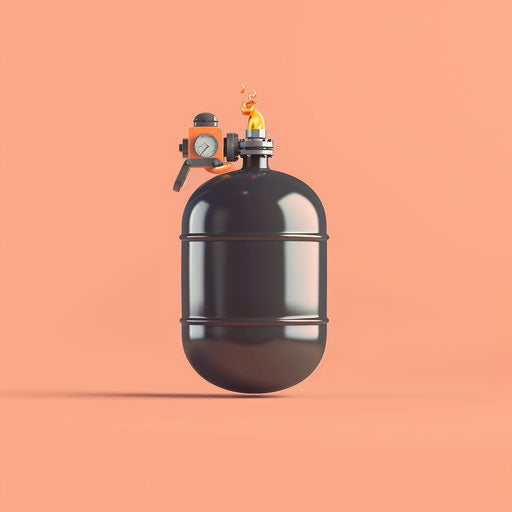 Realistic gas illustration on flat pastel peach background