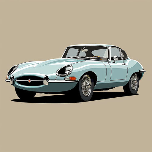 Seafoam Blue Jaguar E Type Car