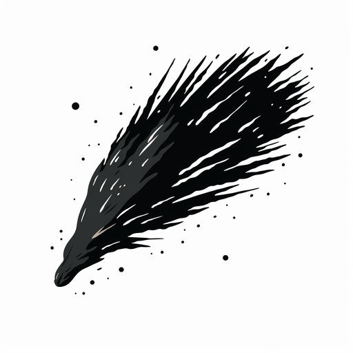 Minimalist style comet on white background