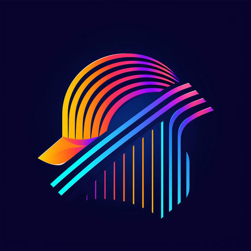 Modern construction logo with vibrant gradient colors