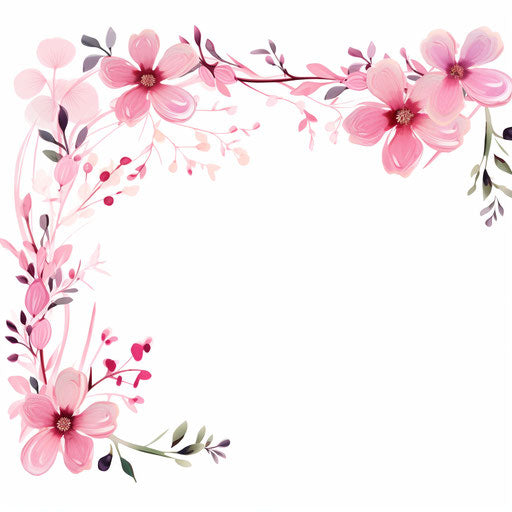 Pink border in the style of Minimalist, on white background