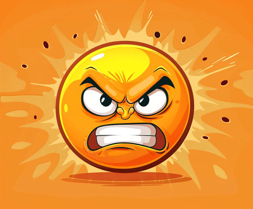 Vector cartoon illustration of anger expression