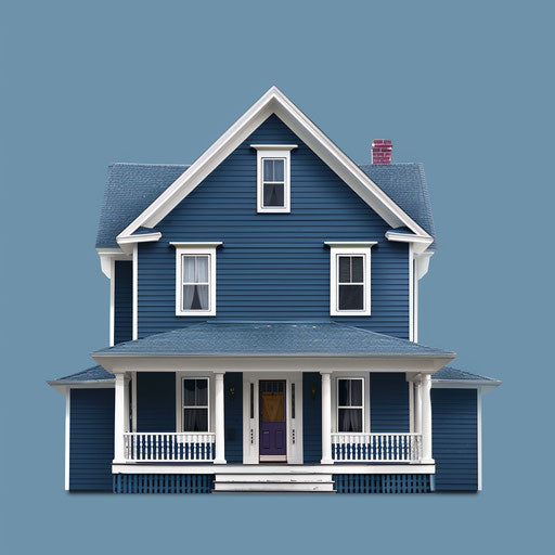 Realistic house on indigo background