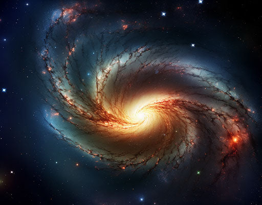 Beautiful gallery of spiral galaxy in deep space