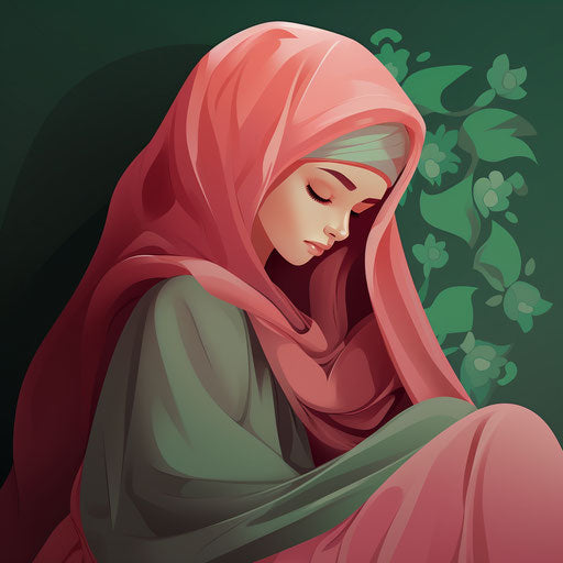 Mughal illustration, cute pictures, free clipart, person, person, person, free islamic backgrounds, in the style of light red and dark gray, anime-inspired, flowerpunk, pink and green, lurid, unsettling mood, slumped/draped, soft-focus