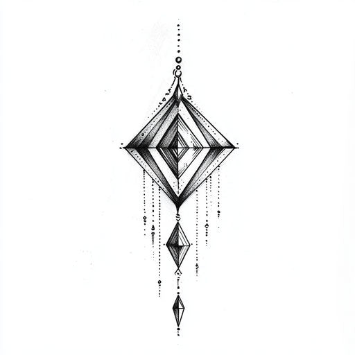 Sketch of small tattoo design for men with minimalist diamond shape