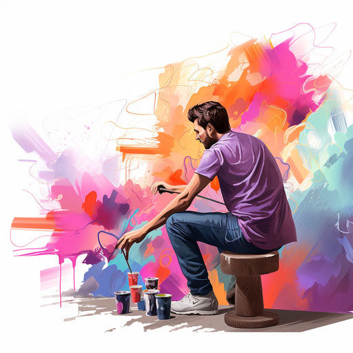 Vibrant mural painting by a young artist
