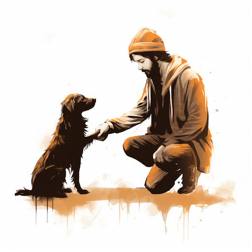 Kindness illustration in the style of Chiaroscuro Art, on white background