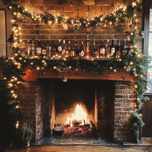 Fireplace at Christmas party