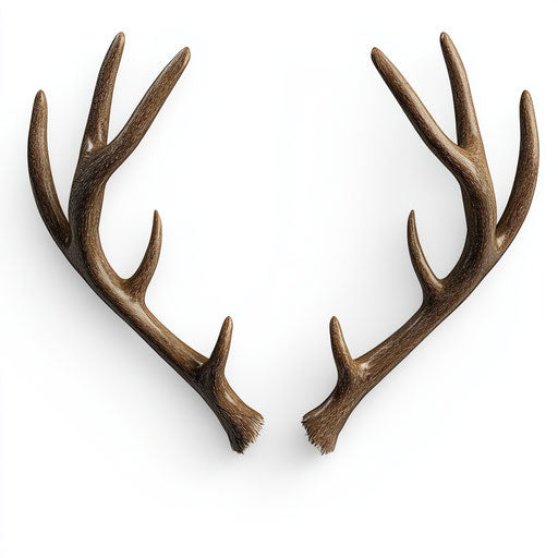 3D Reindeer Antlers on white background, isolated clipart