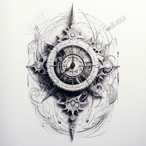 Black pencil drawing with cosmic art style