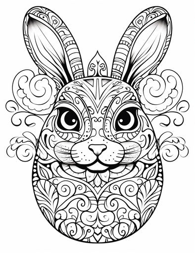 Bunny with Easter egg, ndebele-inspired motifs, ambient occlusion