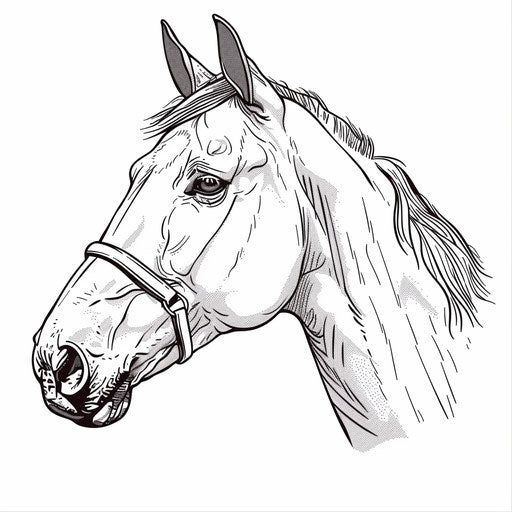 Simple horse head profile for coloring