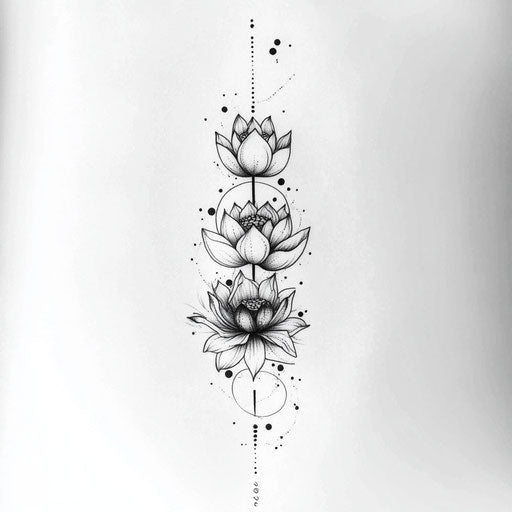 Flat tattoo sketch for outer forearm with delicate line work