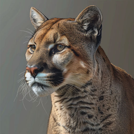 Realistic cougar clipart on slate grey background