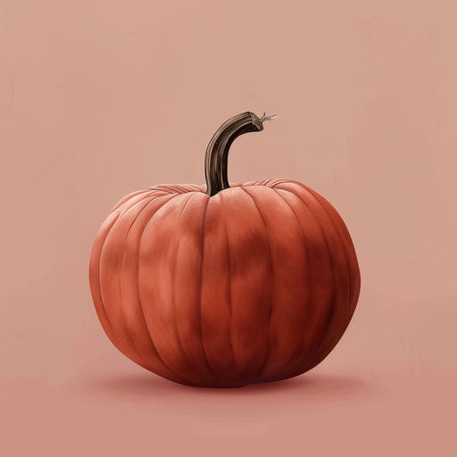 Realistic Halloween pumpkin on dusky rose background