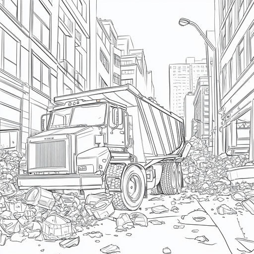 Garbage Truck Coloring Page - Build Essential Skills