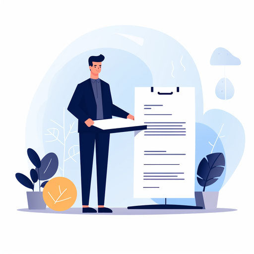 Minimalist contract illustration on white background