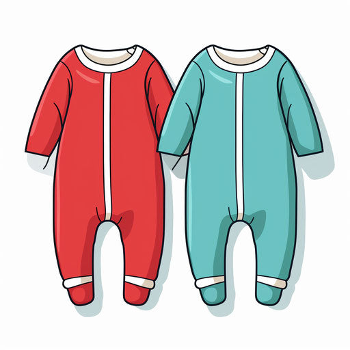 Illustration of a onesie in the Minimalist style, on white background