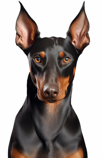 Doberman with ear and hair clipart