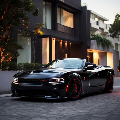 Dodge Charger Hellcat convertible with the top down