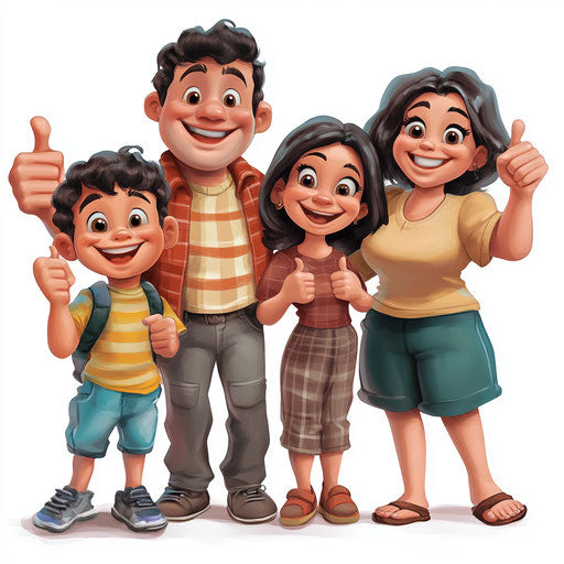 Multi-Format Family Caricature Clipart Bundle for Creatives