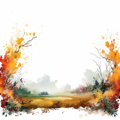 Border clipart png in the style of Oil painting, on a white background