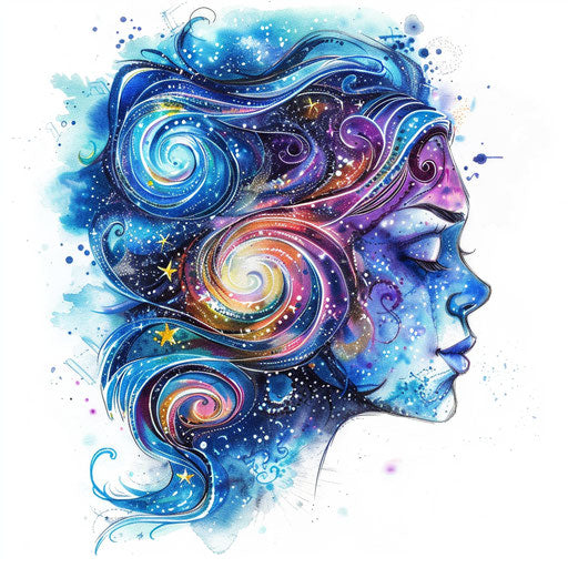 Sketch of cosmic Virgo constellation tattoo