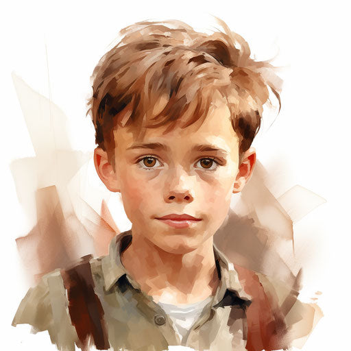 Brother clipart in the style of an Oil painting, on a white background