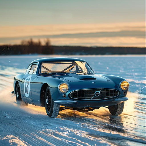 1966 Volvo P1800 in ice racing setup