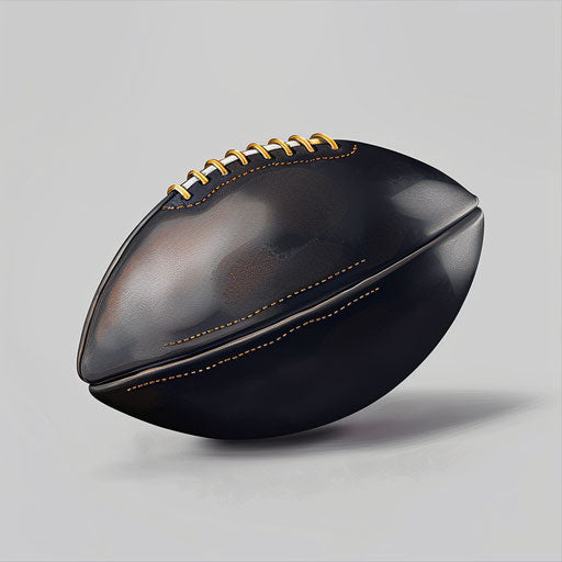 Realistic football clipart on flat slate grey background